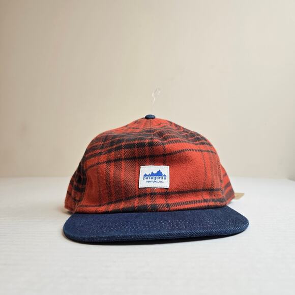 Patagonia Range Cap Snapback One Size Cascade Burnished Red 100% Organic Cotton - Picture 1 of 4
